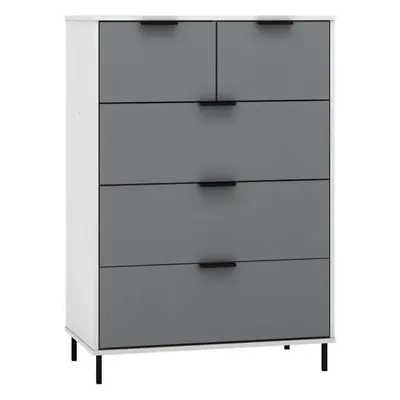 Madrid and Drawer Chest of Drawers in Grey and White Gloss Finish