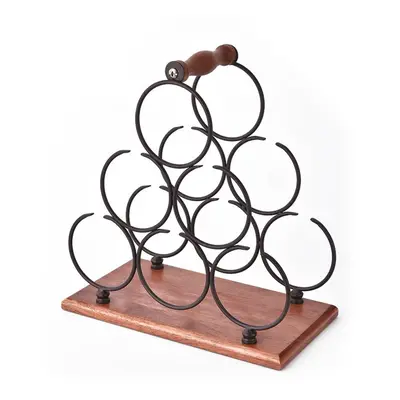 (Bronze) Iron Bottles Rack Shelf Storage Holder Organizer Stand Display Tabletop