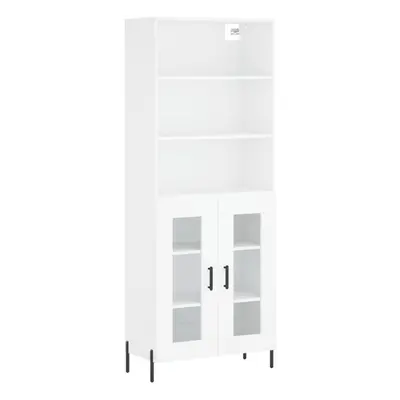 (white, glass doors) vidaXL Highboard Sideboard Storage Cabinet Home Side Cabinet Engineered Woo