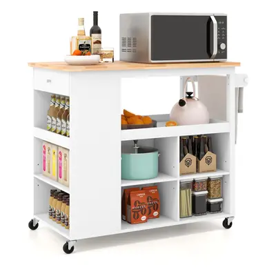 Kitchen Trolley Kitchen Island Cart w/ Adjustable Shelves & Drawer