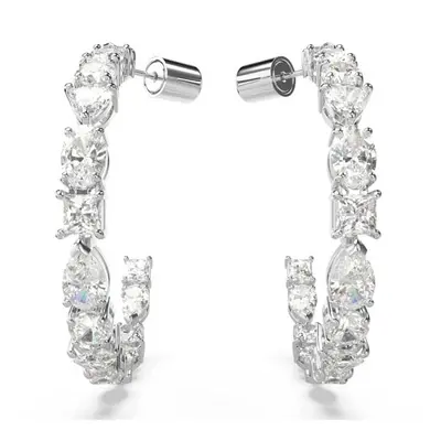 Swarovski Mesmera Mixed Cuts White Rhodium Plated Hoop Earrings