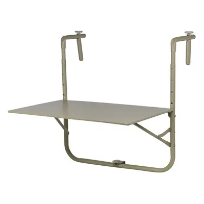 (Taupe) Large Folding Balcony Tray Rack Holder Table