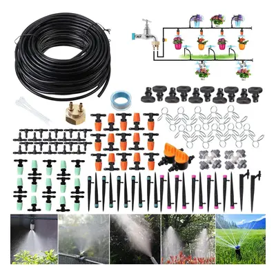 18m Garden Irrigation System Greenhouse Micro Drip Irrigation Kit Watering System ith Brass Thre