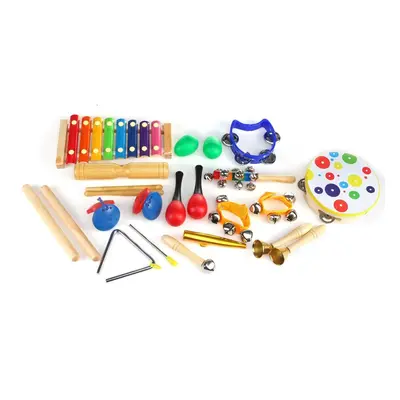 19 Pieces Set Orff Musical Instruments Toy Percussions Kit for Kids Music Learning/KTV Party Pla