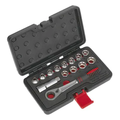 14pc Low Profile GO-THROUGH Socket Set - 3/4" Metric Square Drive Ratchet Handle