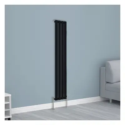 (1600x272mm Single, Black) NRG Horizontal Vertical Flat Panel Designer Radiator Central Heating 