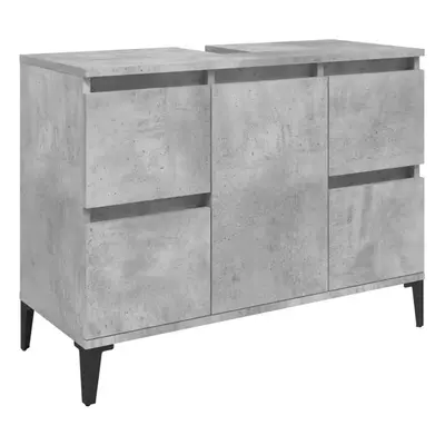 (concrete grey) vidaXL Sink Cabinet Vanity Unit Storage Under Sink Cabinet Engineered Wood