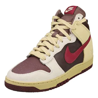 (5) Nike Dunk High Womens Fashion Trainers in Grey Burgundy