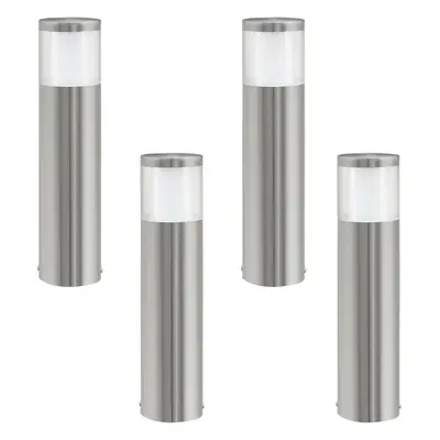 4 PACK IP44 Outdoor Pedestal Light Stainless Steel 3.7W LED Wall Post Lamp