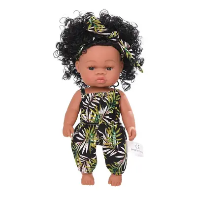 () Black Baby Dolls Soft Silicone Vinyl Play Toy Infant Reborn Handmade Doll Lifelike Newborn Gi