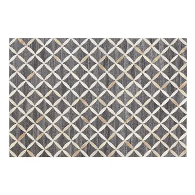 Cowhide Area Rug x cm Grey and Beige GENC