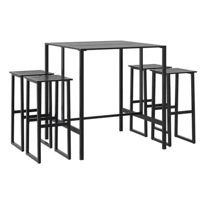 (100 x x cm/ piece) vidaXL Garden Bar Set Outdoor Bistro Set Bar Stool Black Powder-coated Steel