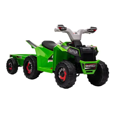 Kids ATV Quad Car with Back Trailer, 6V Kids Electric Car with Forward Backward Function, Wear-R