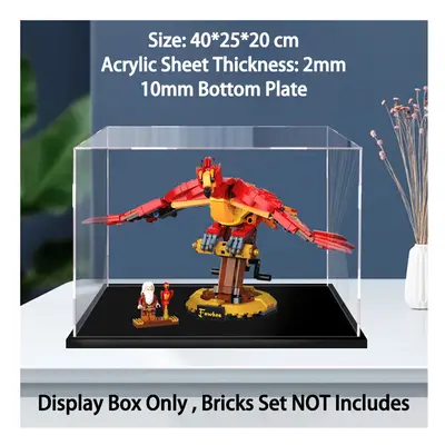 (A) Acrylic Display Case for Lego Fawkes Dumbledore's Phoenix, Dustproof Display Box for Models 