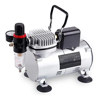 Timbertech Professional Upgraded Piston Airbrush Compressor ABPST07 with Motor Cool Down Fan/Pow