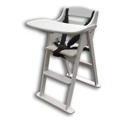 (White) Safetots Putaway Folding Wooden Highchair