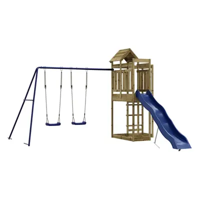 (solid impregnated pinewood) vidaXL Outdoor Playset Garden Playhouse Playground Set Impregnated 