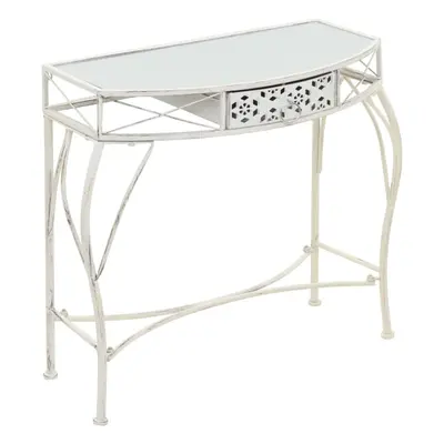 vidaXL Side Table French Style Metal 82x39x76cm White Furniture Display Stand