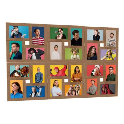 vidaXL Collage Photo Frame for 24x(13x18 cm) Picture Light Brown MDF Decor