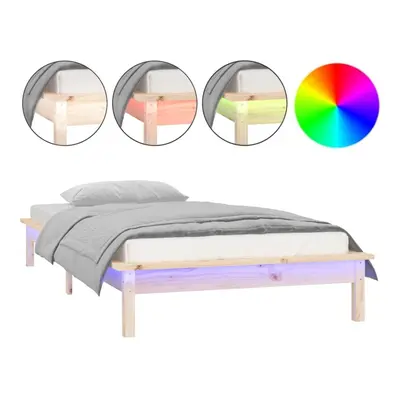 (brown, x cm) vidaXL Solid Wood LED Bed Frame Home Bedstead Platform Bed Multi Colours/Sizes