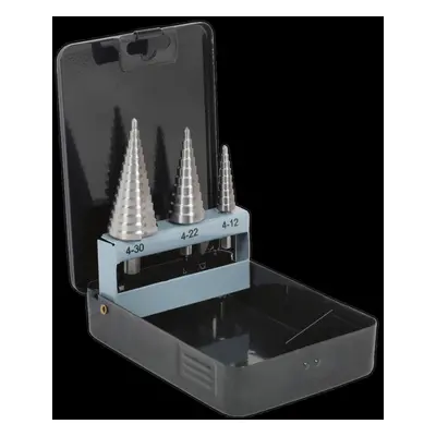 HSS Step Drill Bit Set 3pc Double Flute