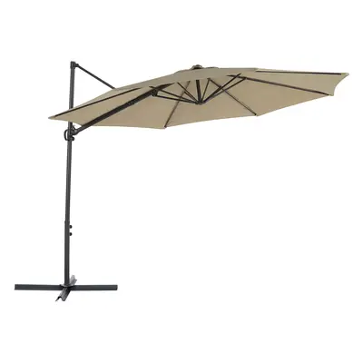 Cantilever Garden Parasol ? 2.95 m Taupe SAVONA II