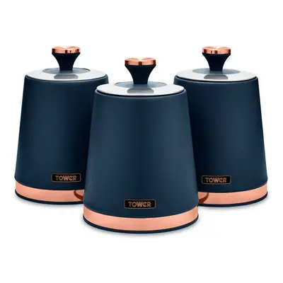 Tower Cavaletto T826131MNB Midnight Blue & Rose Gold Canisters