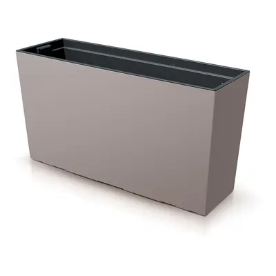 (Mocca) URBI Elegance Rectangular Medium Flower Planter Pot Garden Trough Case with Insert