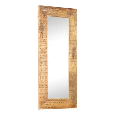 vidaXL Hand-Carved Mirror Wall-mounted Mirror Decoration Solid Mango Wood