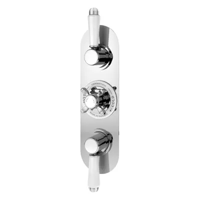 Traditional Concealed Triple Thermostatic Shower Valve with Diverter (3 Outlets) - Chrome - Balt