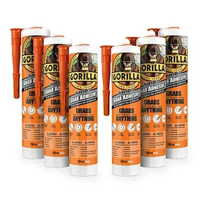 Gorilla Heavy Duty Grab Adhesive White 290ml (Pack of 6)