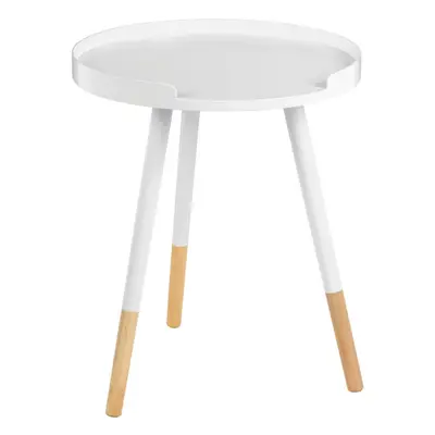 Premier Housewares Viborg White and Natural Round Side Table