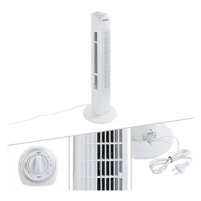 AREBOS tower fan | watts | 60Â° oscillation | speed levels | fan with carrying handle | white | 