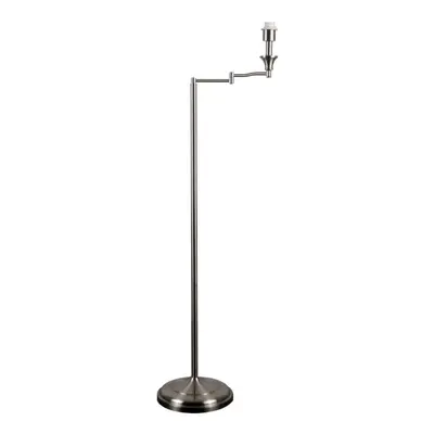 Modern Adjustable Swing Arm Floor Lamp Base in a Brushed Chrome Finish