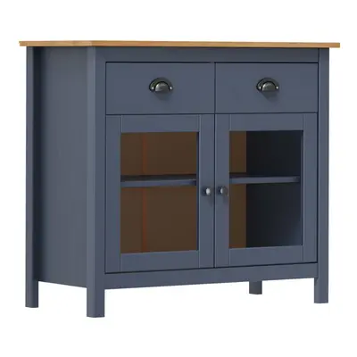 vidaXL Solid Wood Pine Sideboard Hill Grey 90x40x80 cm Wooden Side Cabinet