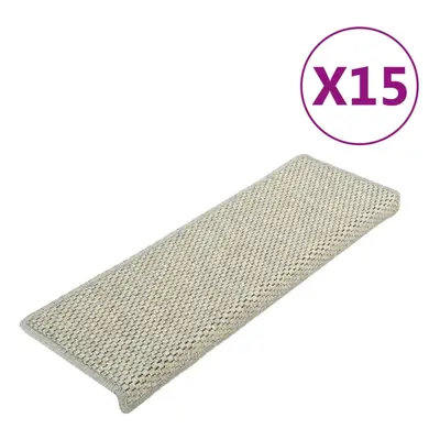 vidaXL Stair Mats Carpet Stair Tread Rug Self-adhesive Sisal-Look pcs Grey