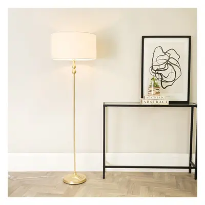 ValueLights Maggie Gold Metal Candlestick Slim Floor Lamp Base