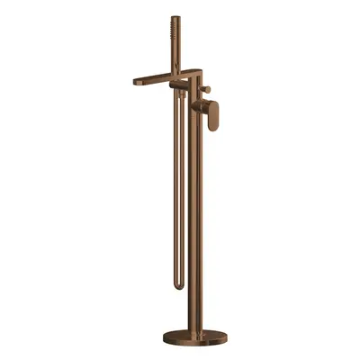 Current Round Freestanding Bath Shower Mixer Tap with Kit - Brushed Bronze - Balterley