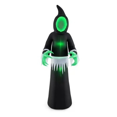 8 Ft Inflatable Ghost with Mirror Light & Built-in Green LED Lights