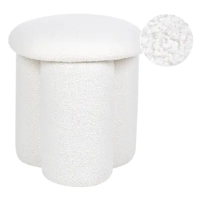 Pouffe CARRINGTON White Boucle