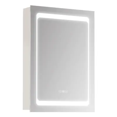 kleankin LED Lighted Bathroom Mirror Cabinet W/ LED Lights Shelves