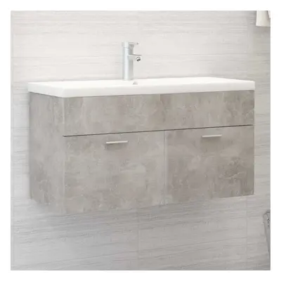 vidaXL Sink Cabinet with Built-in Basin Concrete Grey Chipboard Vanity Unit