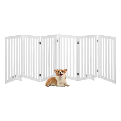 4-Panel cm Pet Barrier Wooden Freestanding Dog Gate Step Over Fence