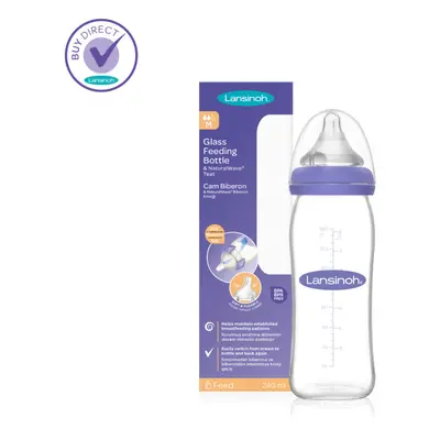 Lansinoh Glass Baby Bottle with NaturalWave Medium Flow Teat (240 ml)