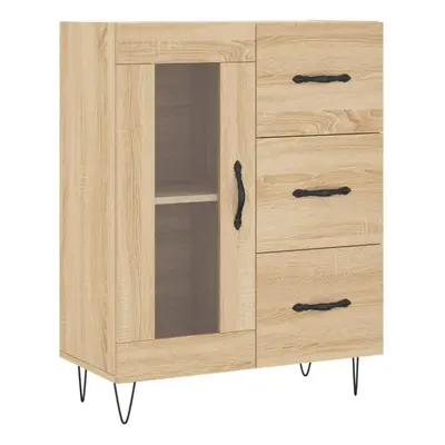 (sonoma oak) vidaXL Sideboard Storage Cabinet Side Cabinet Cupboard White Engineered Wood