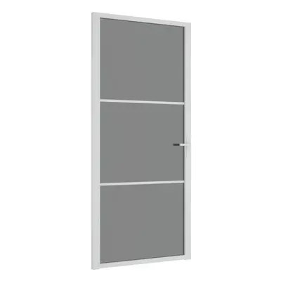 (White and dark transparent, x 201.5 cm (W x H)) vidaXL Interior Door ESG Glass and Aluminium Be