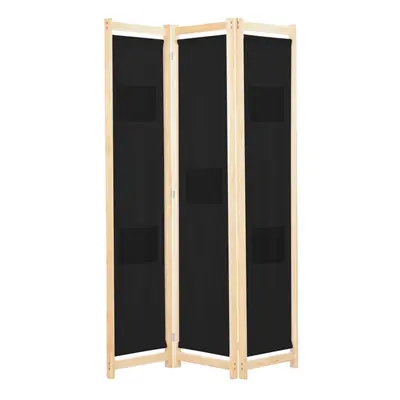 vidaXL 3-Panel Room Divider Black 120x170cm Fabric Privacy Screen Partition