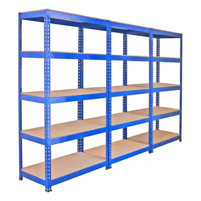 3 Racking Bays 90cm Warehouse Shelves Storage Garage Shelving Unit Steel Tier