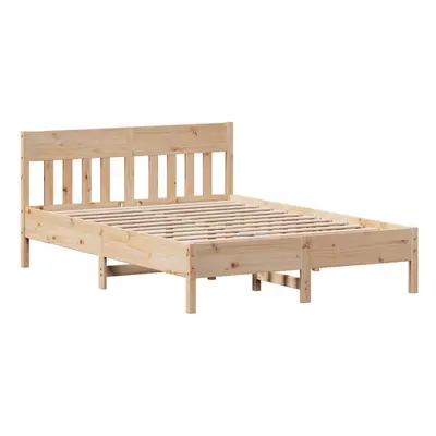 (natural, x cm) vidaXL Bed Frame with Headboard Wax Brown 150x200 cm King Size Solid Wood Pine