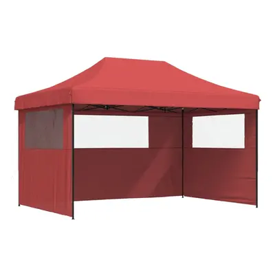 (burgundy, with sidewalls) vidaXL Foldable Tent Pop-up Outdoor Party Tent Garden Gazebo Canopy S